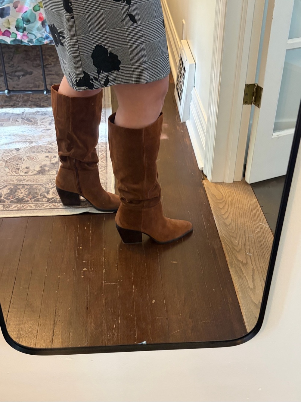 Naturalizer Brown Suede Wide Calf Heeled Boots
